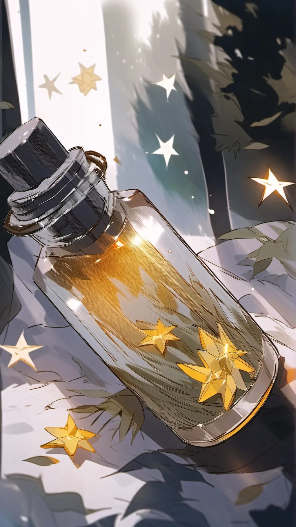 ai character: Vial of starlight. background