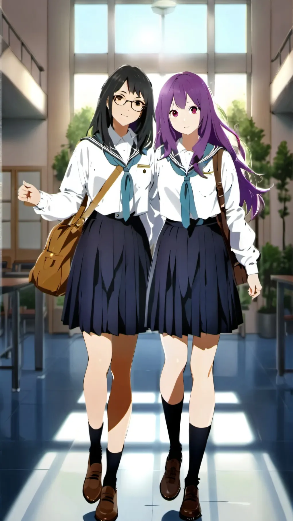 ai character: Aria & Violet background