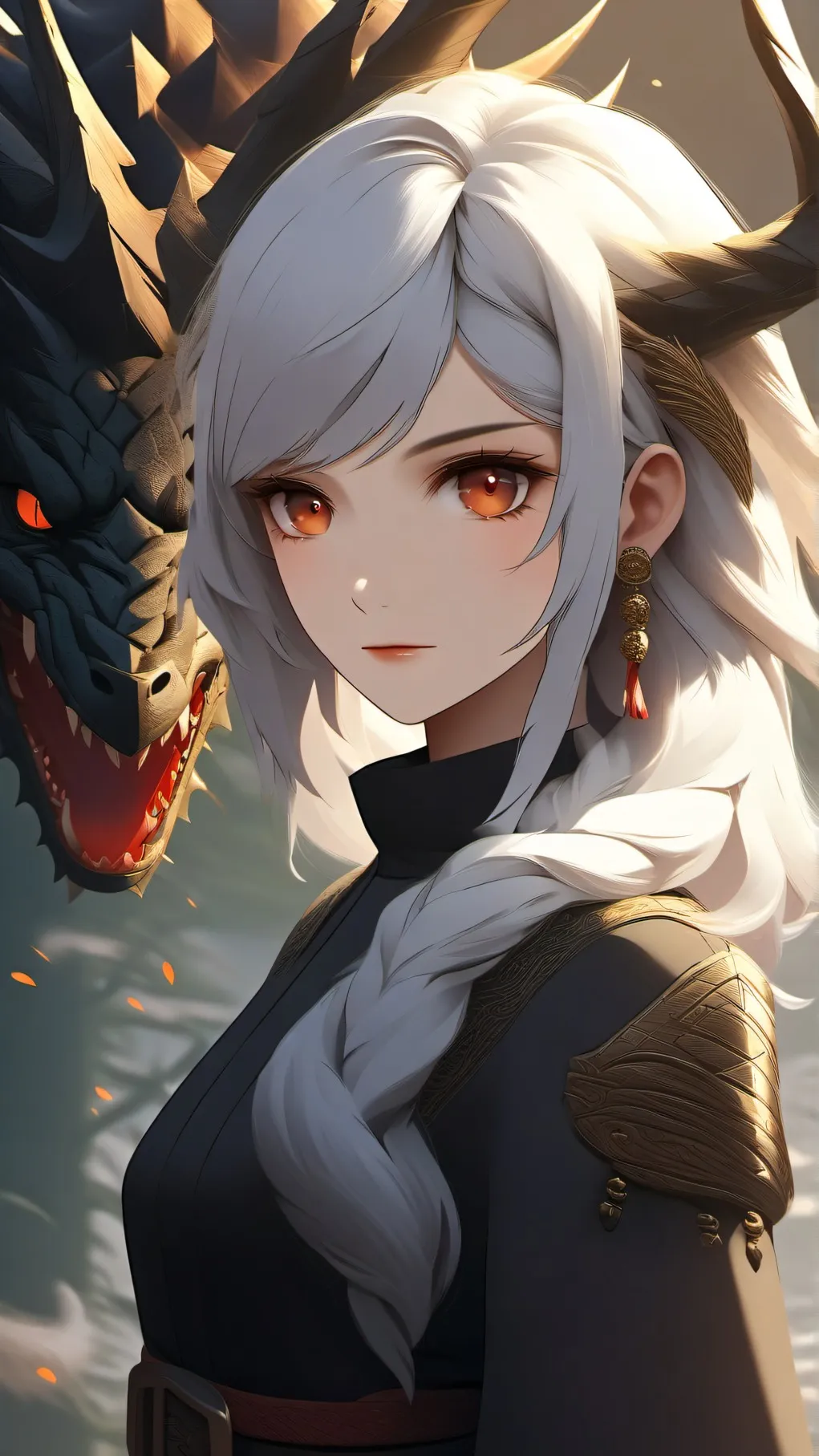 ai character: Mia, o dragão frio background