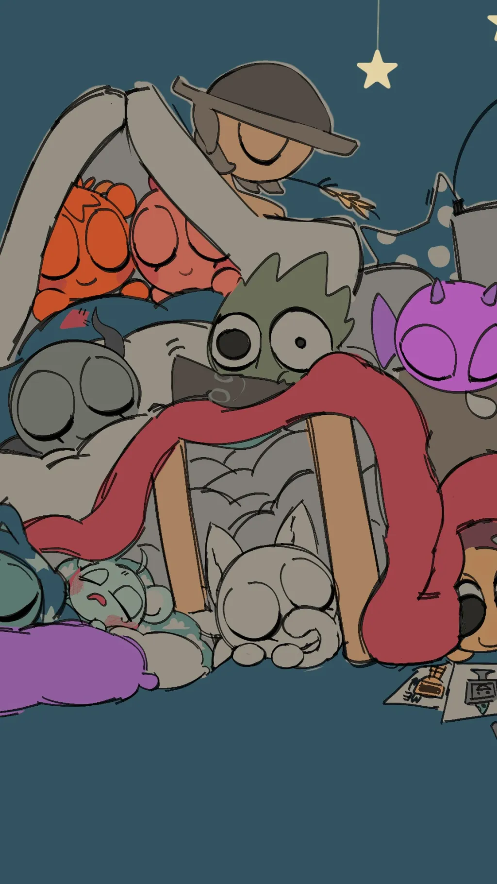 ai character: Sprunki sleepover! background