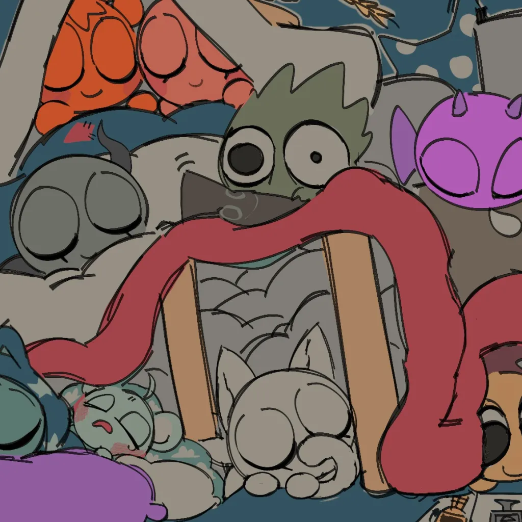 chat with ai character: Sprunki sleepover!