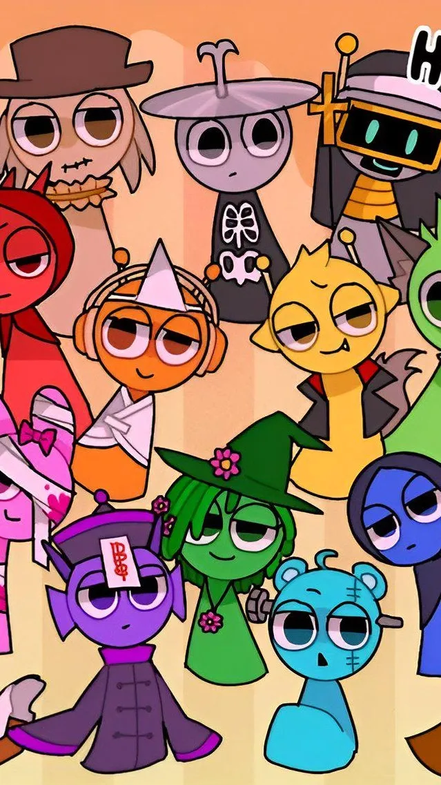 ai character: Sprunki halloween background