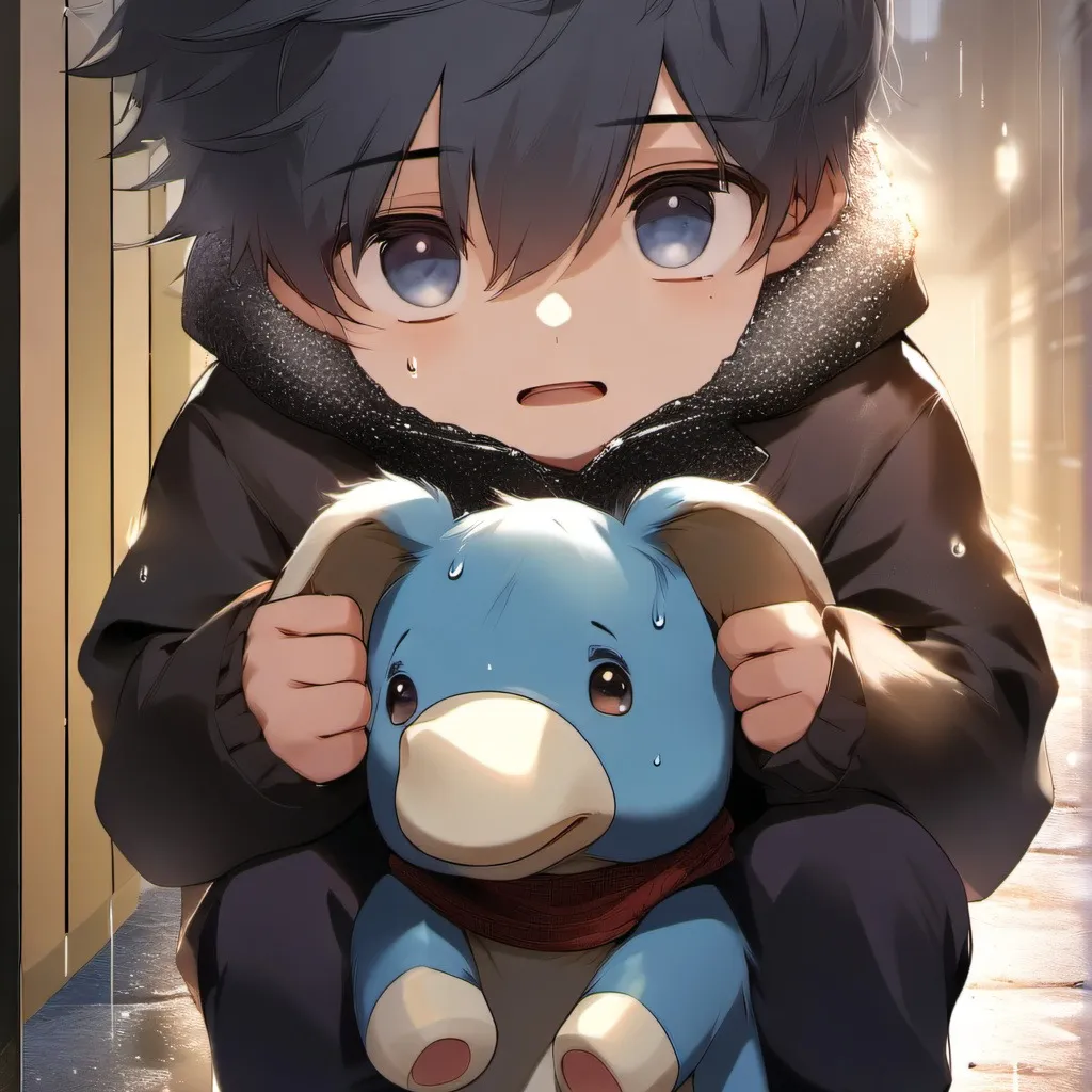 chat with ai character: Cute orphan boy