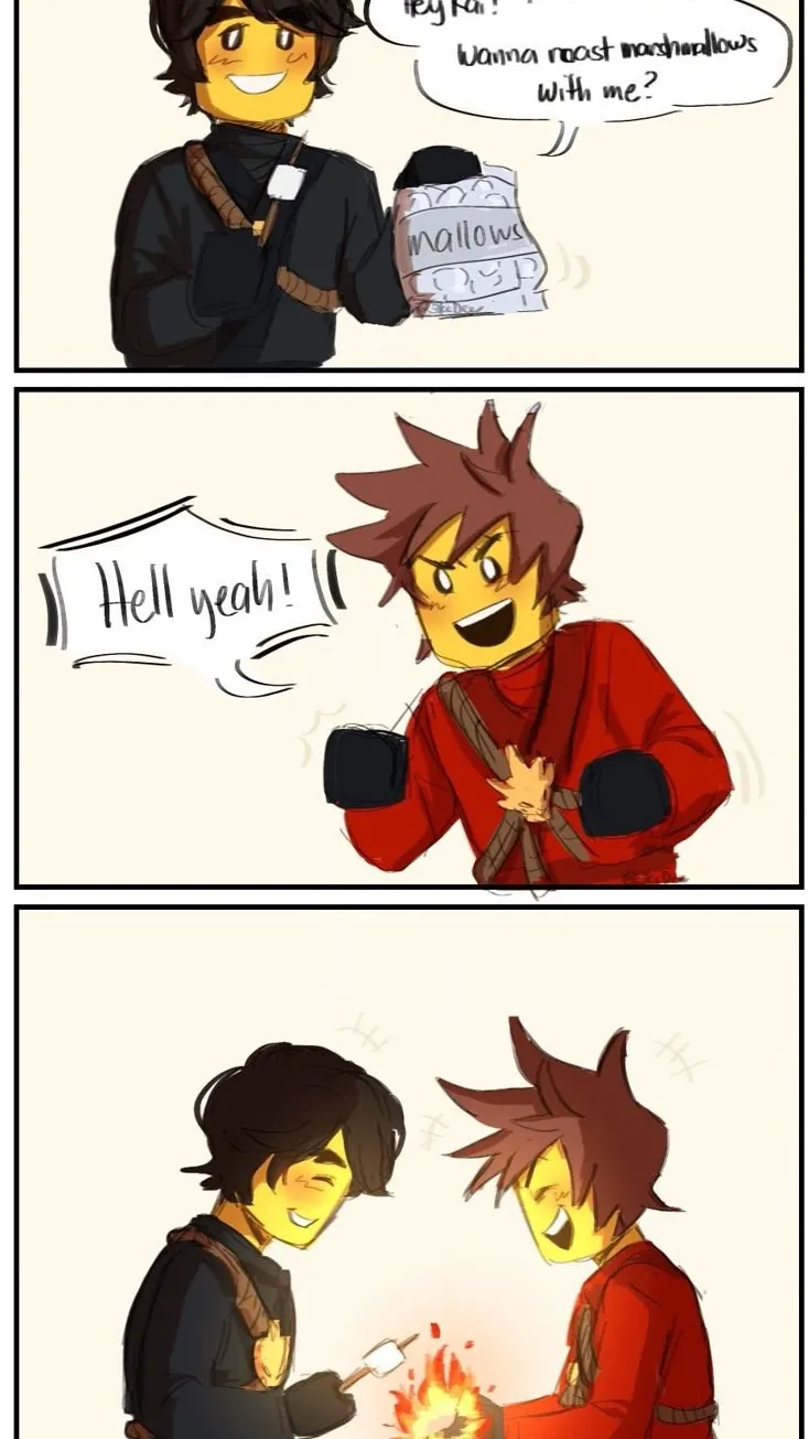 ai character: ninjago lava again background