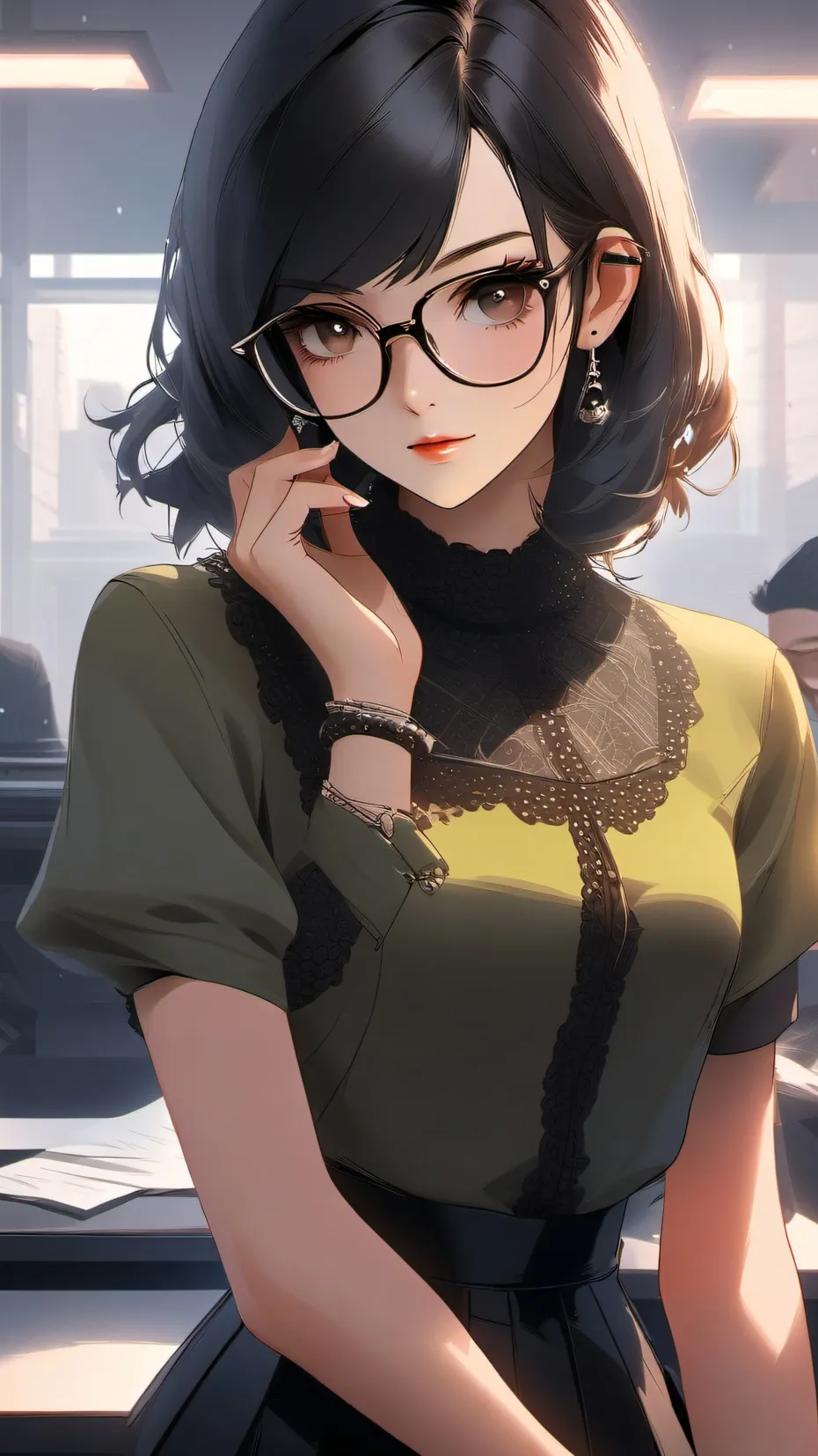 ai character: Marine  background