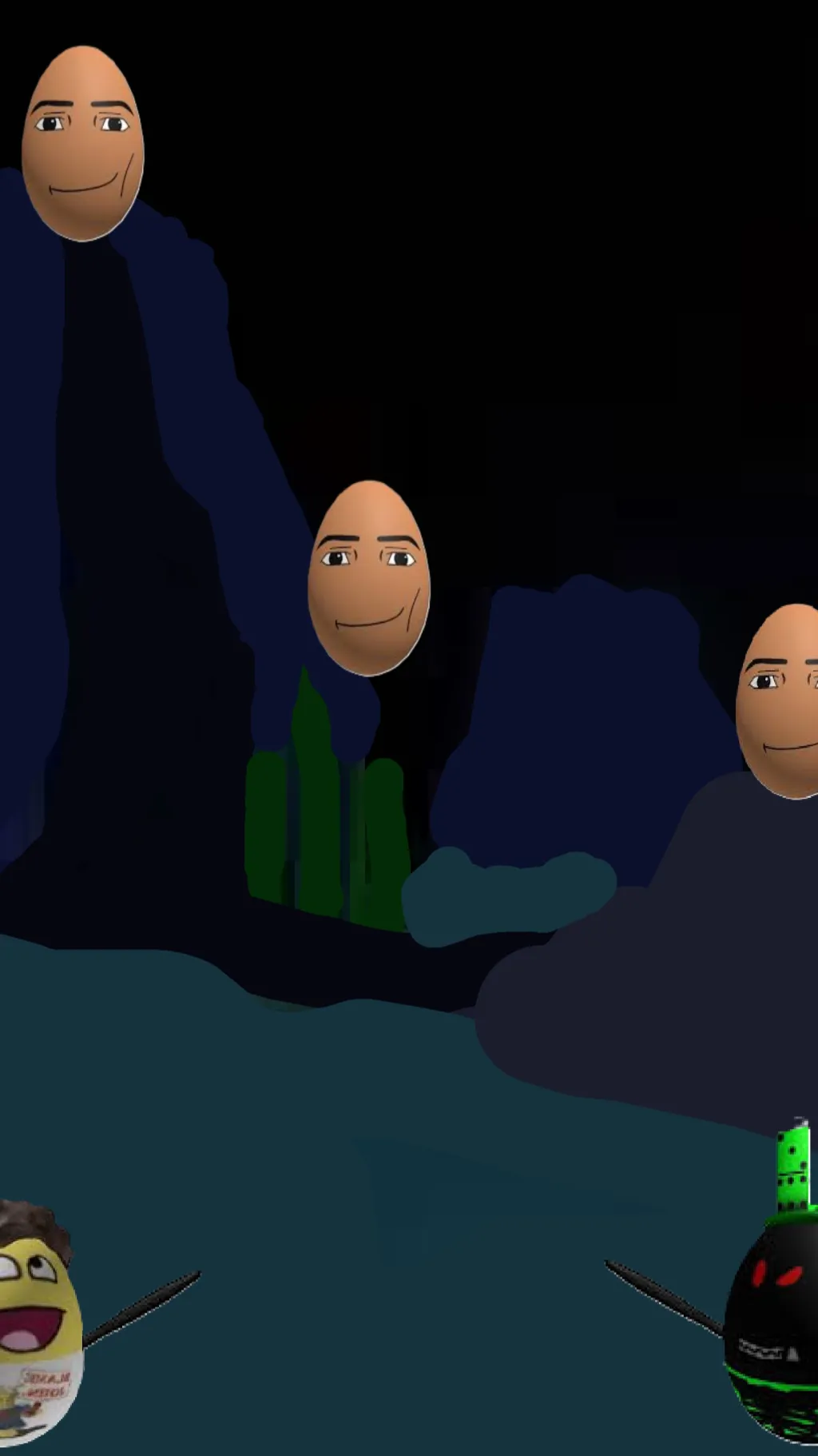 ai character: 1Eggs VS Eggletsky background