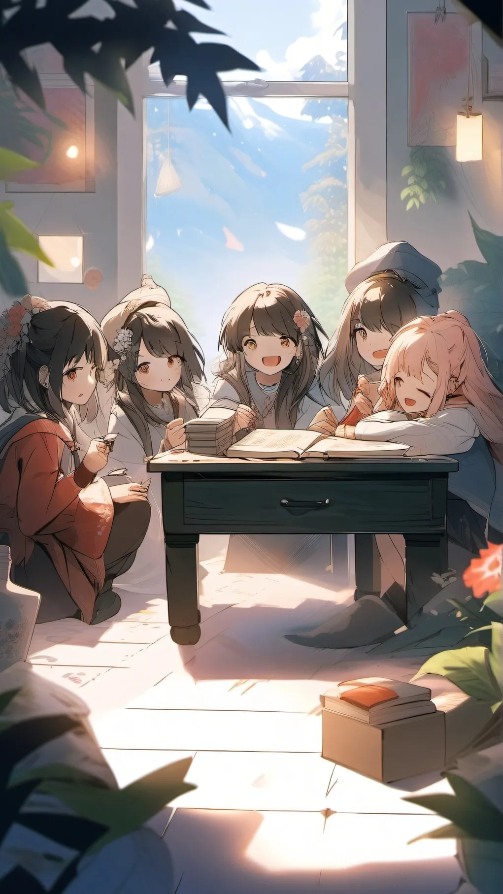 ai character: Crushes sleepover background