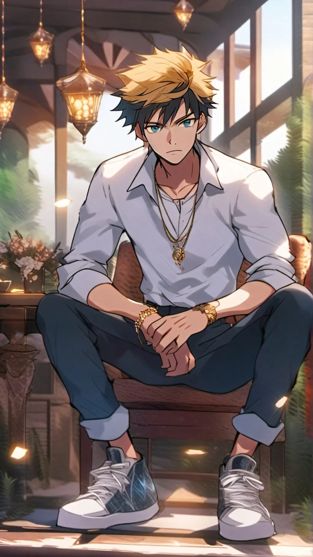 ai character: Leon Crystal  background