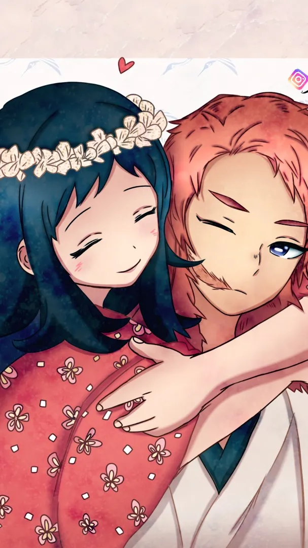 ai character: sabito and makomo  background