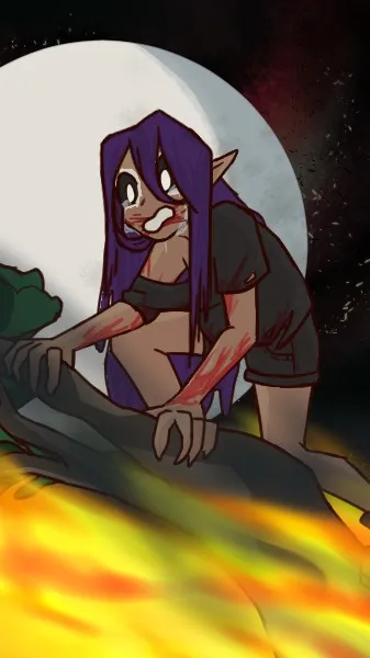 ai character: the fire_long into background