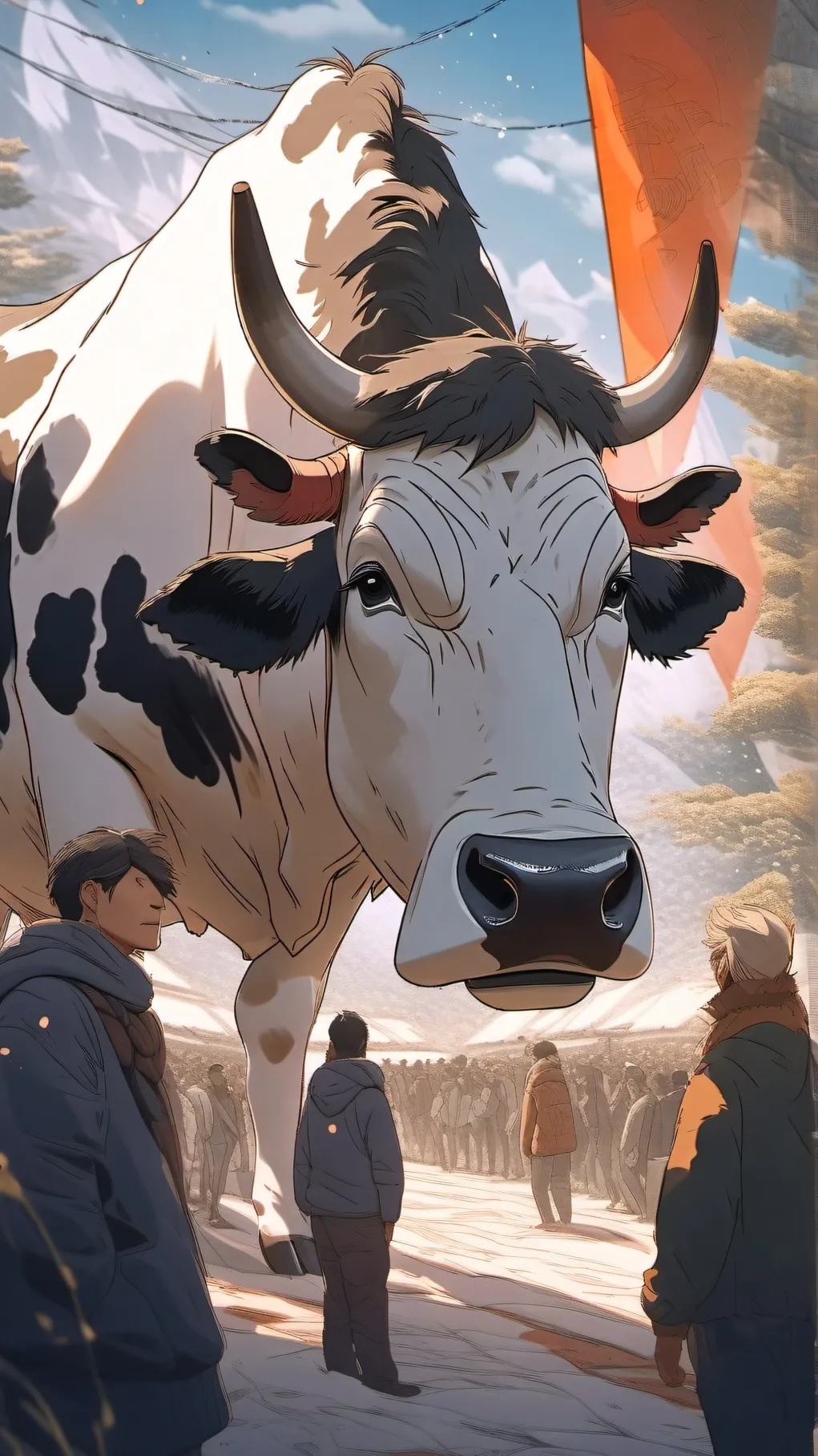 ai character: Westoppedseeingcow background