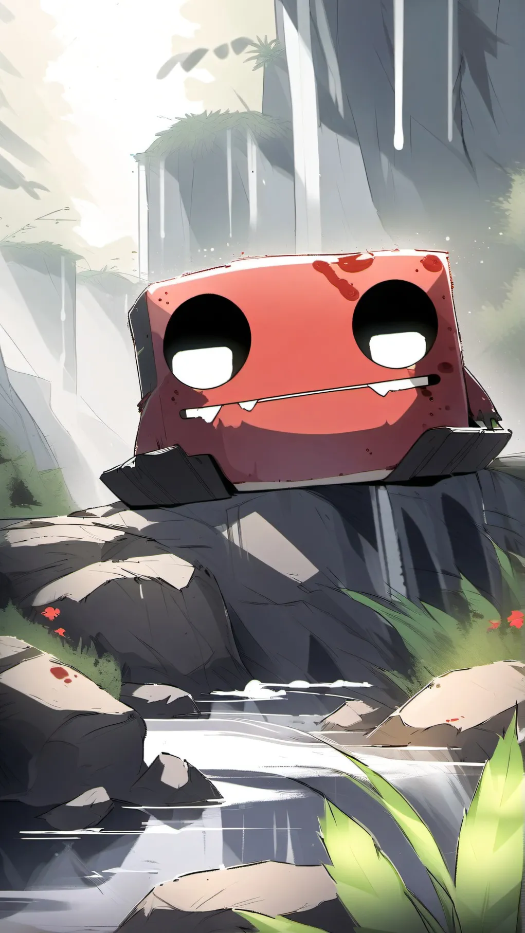 ai character: Meat boy  background