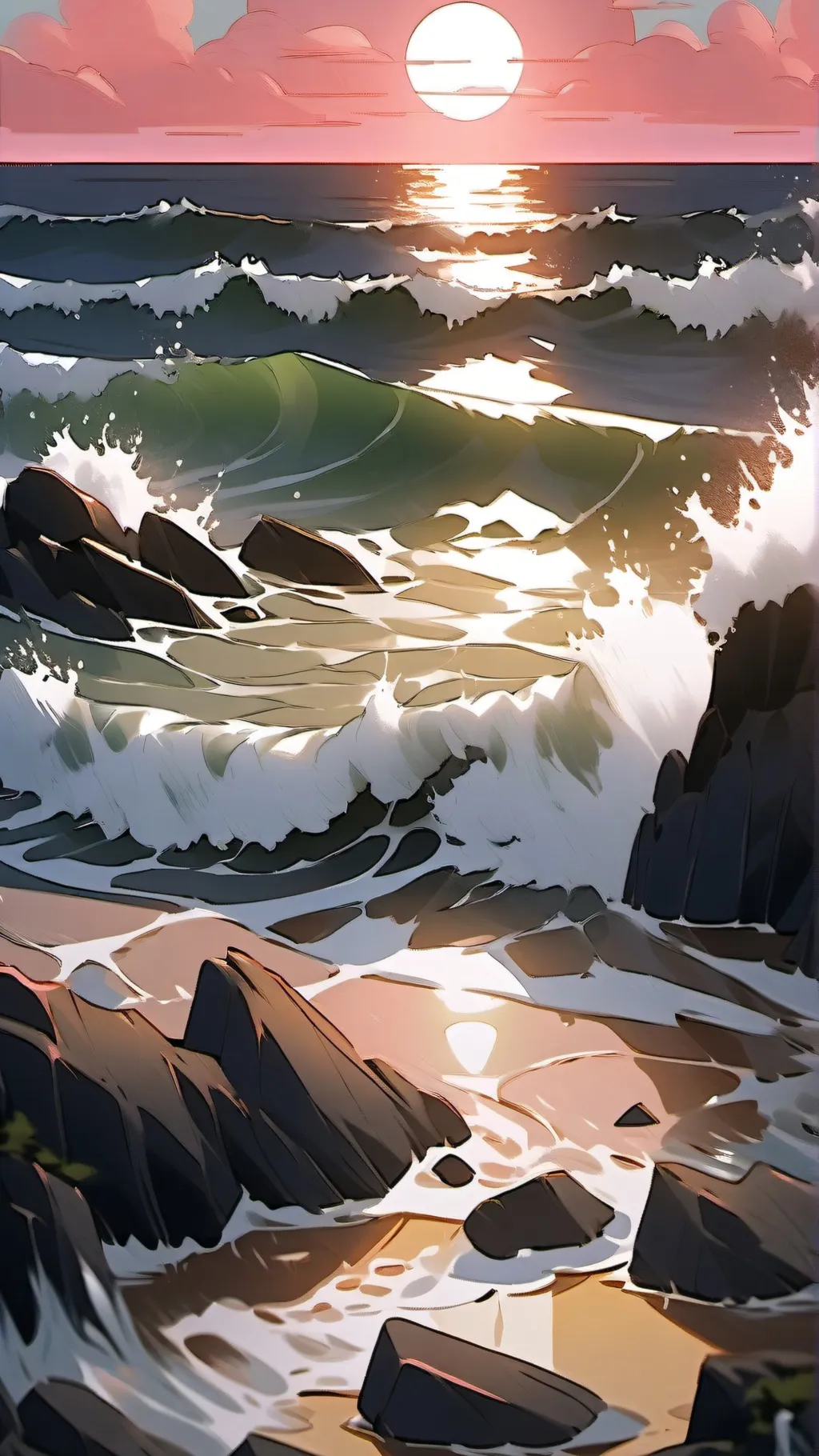 ai character: HH Beach Day! background