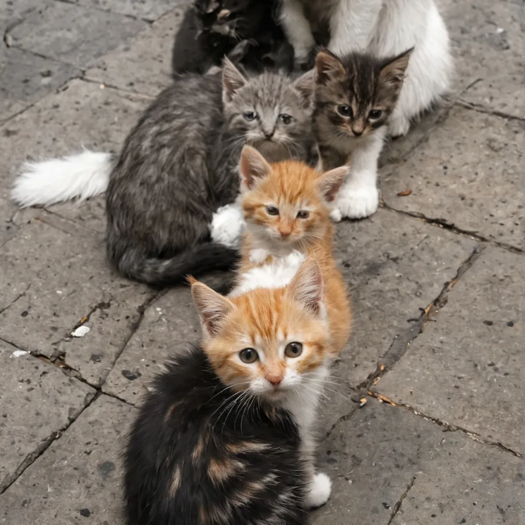 chat with ai character: Cute homeless cats