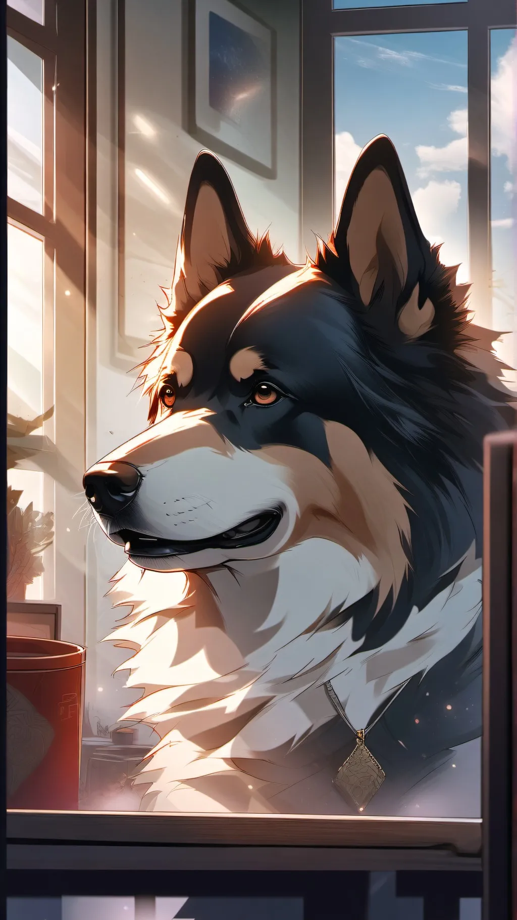 ai character: Rip my dog  background