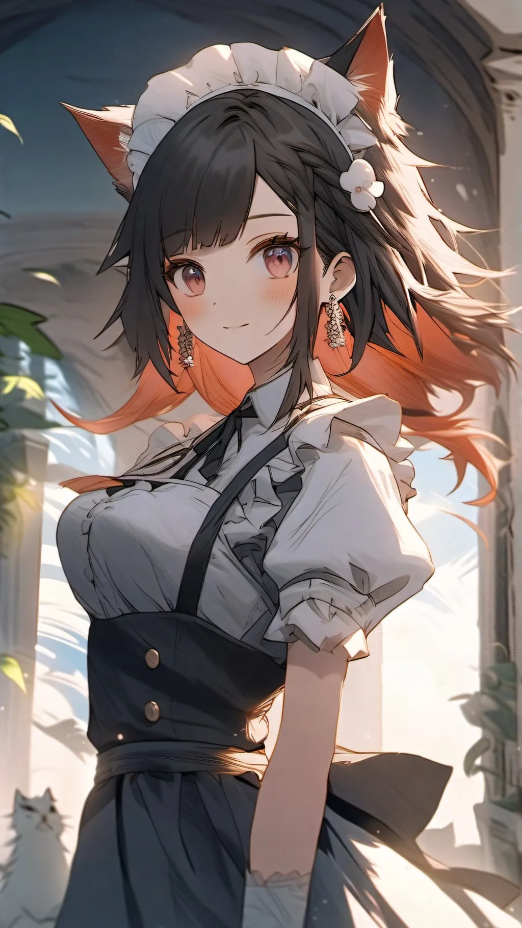 ai character: Catgirl maid background