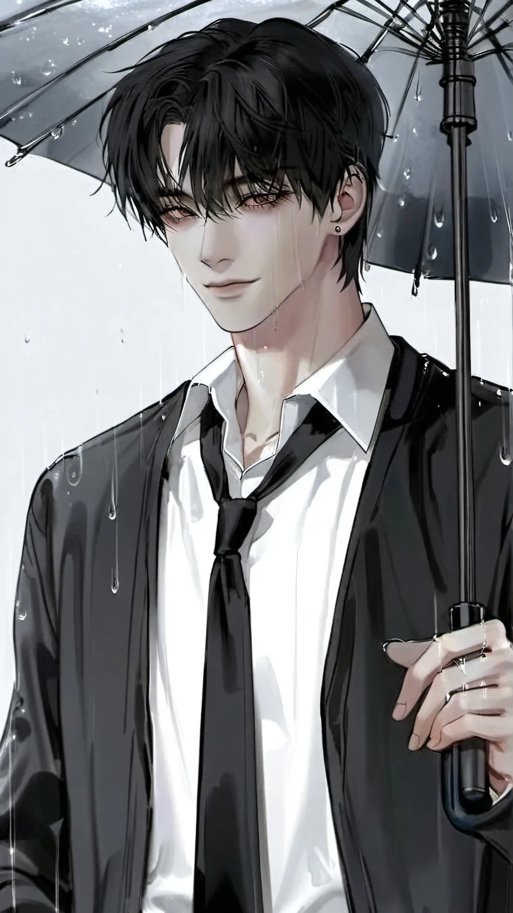 ai character: Under the rain background