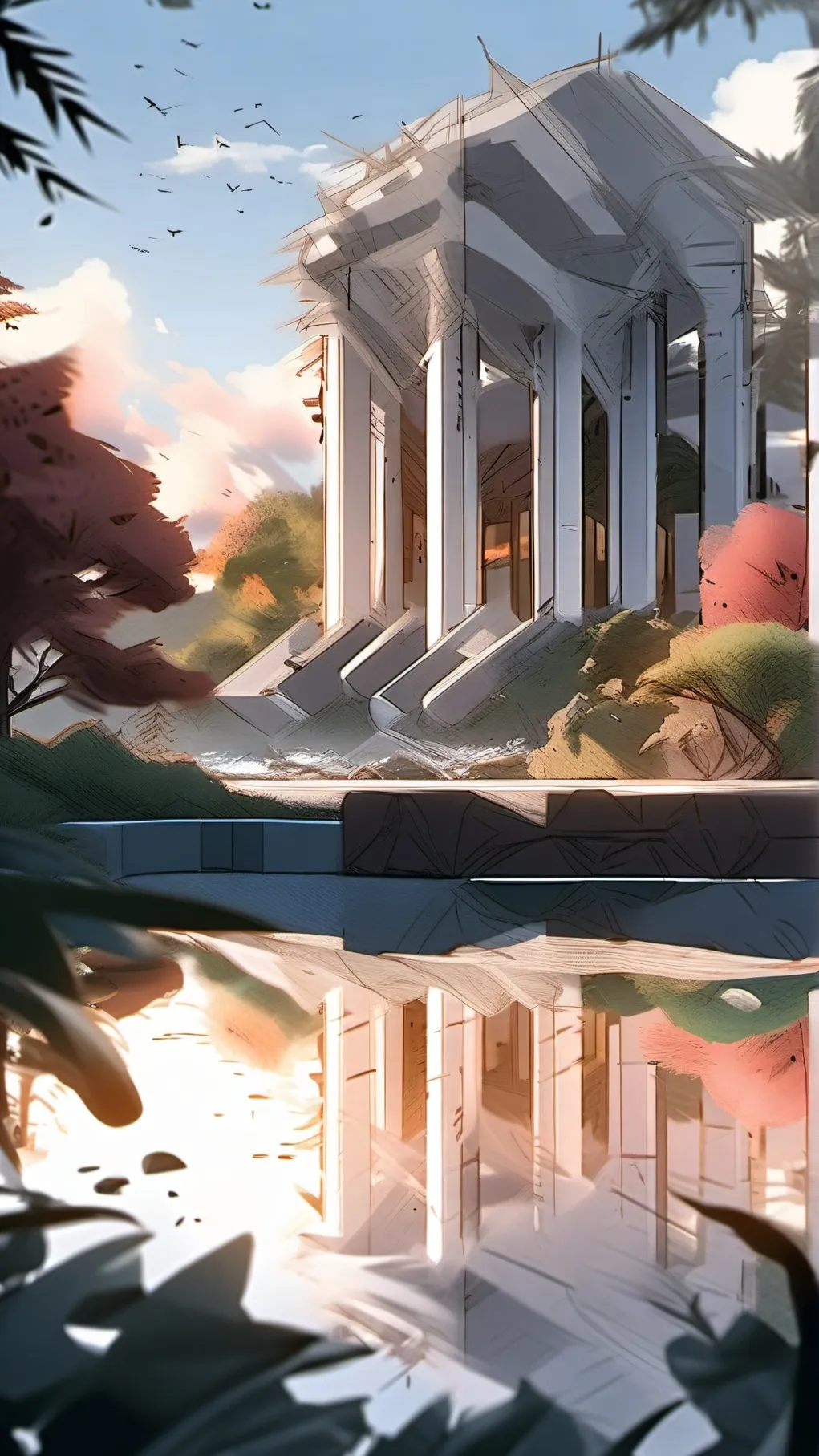 ai character: CH at holiday worl background