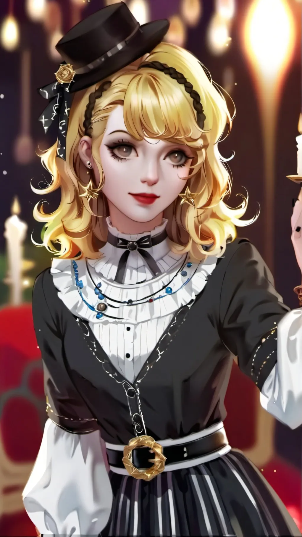 ai character: Candle queen+kpop background