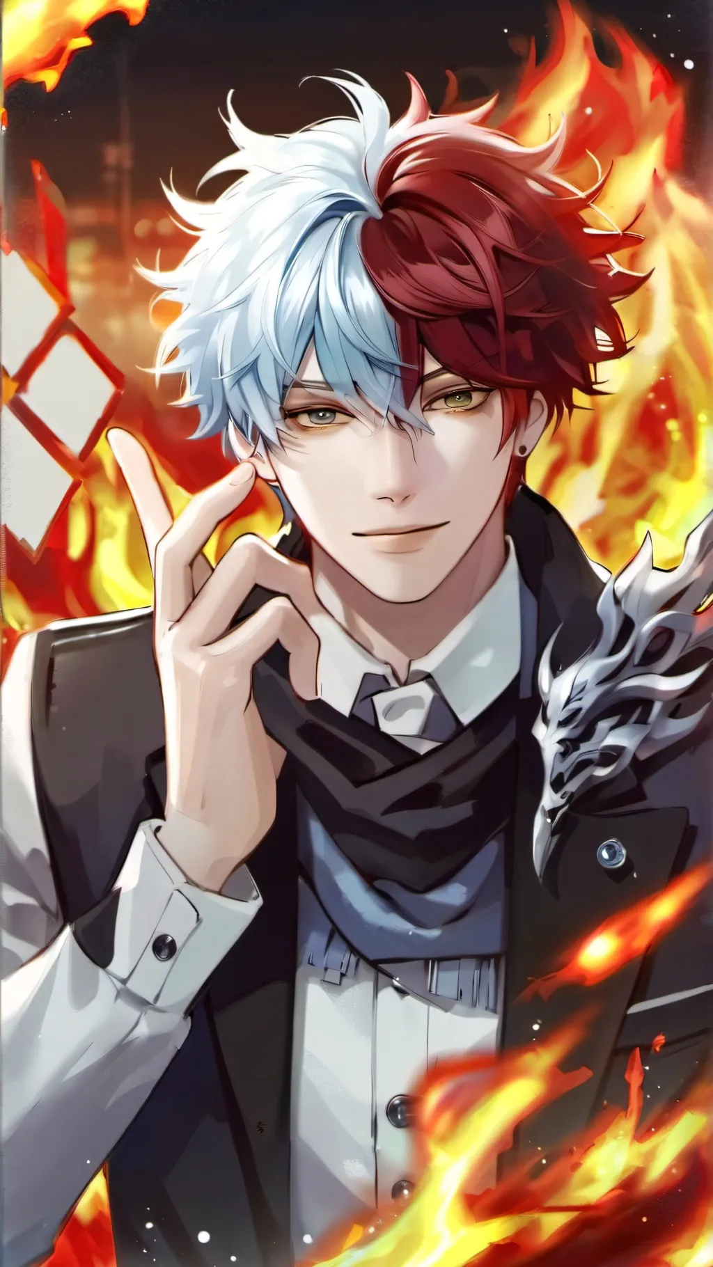 ai character: Shoto Todoroki  background