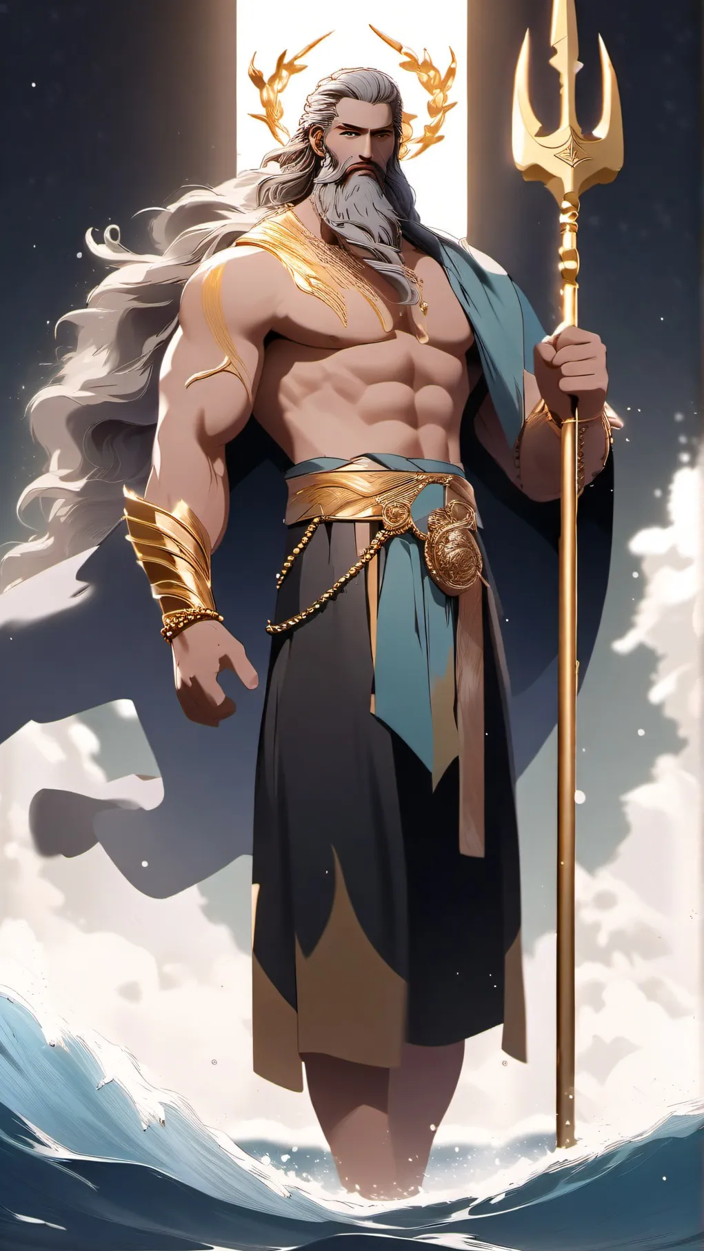ai character: Poseidon background