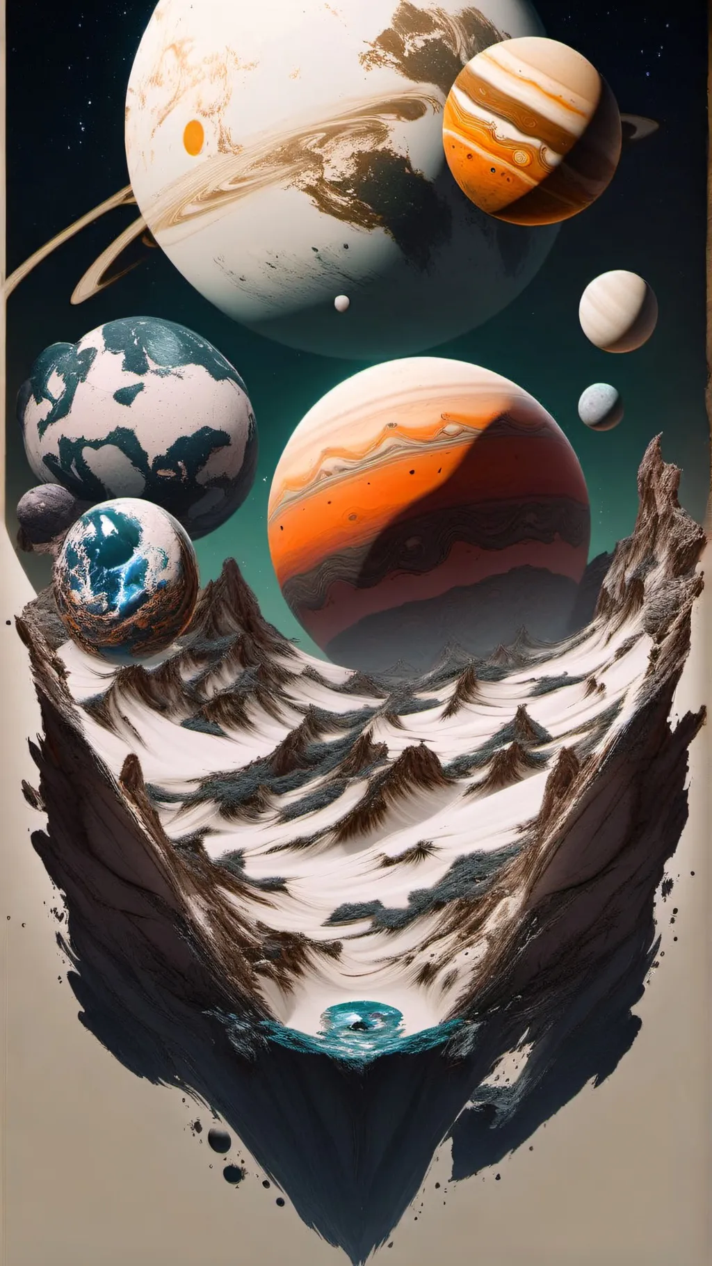 ai character: Solar balls background