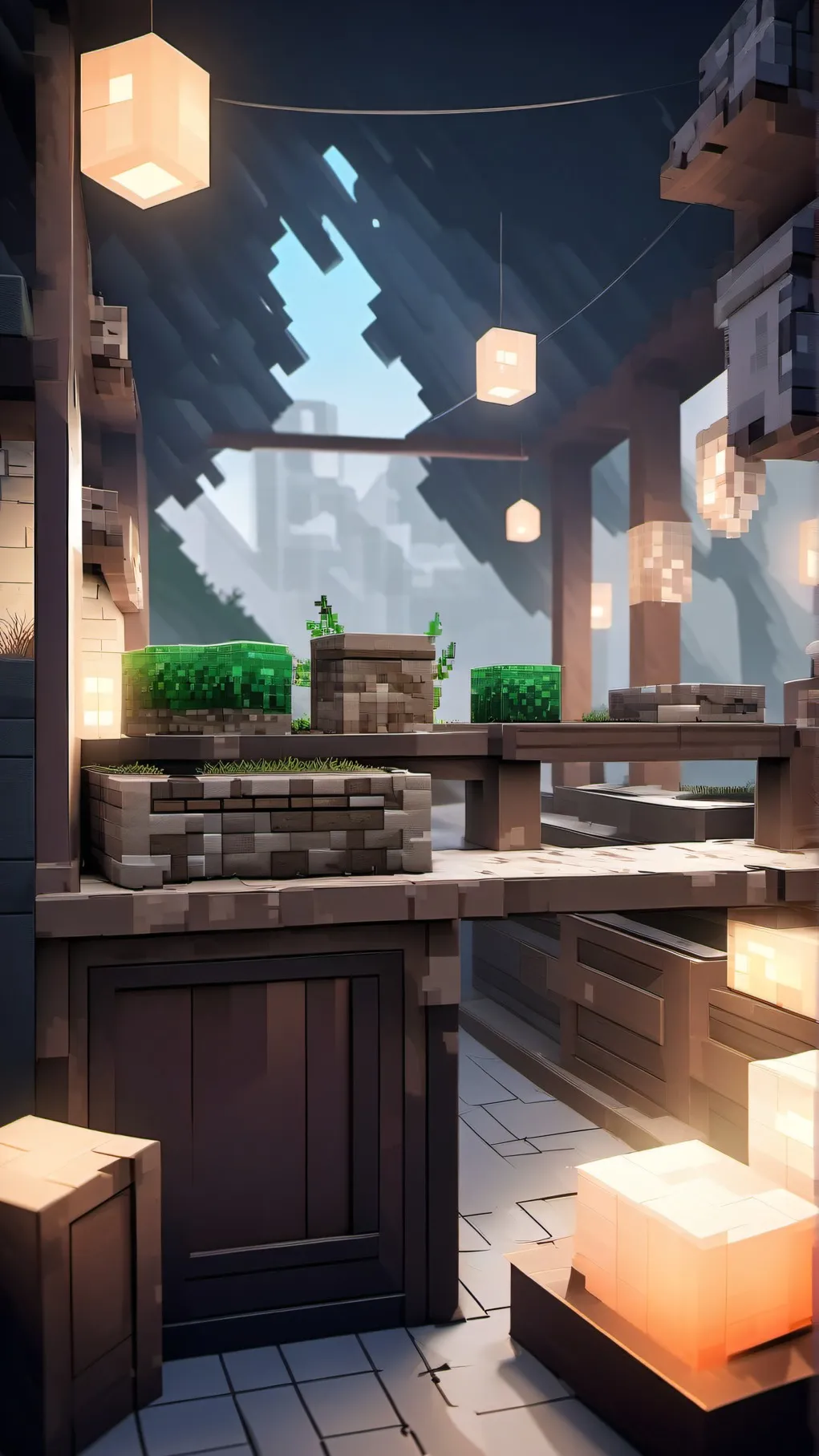 ai character: mincraft background