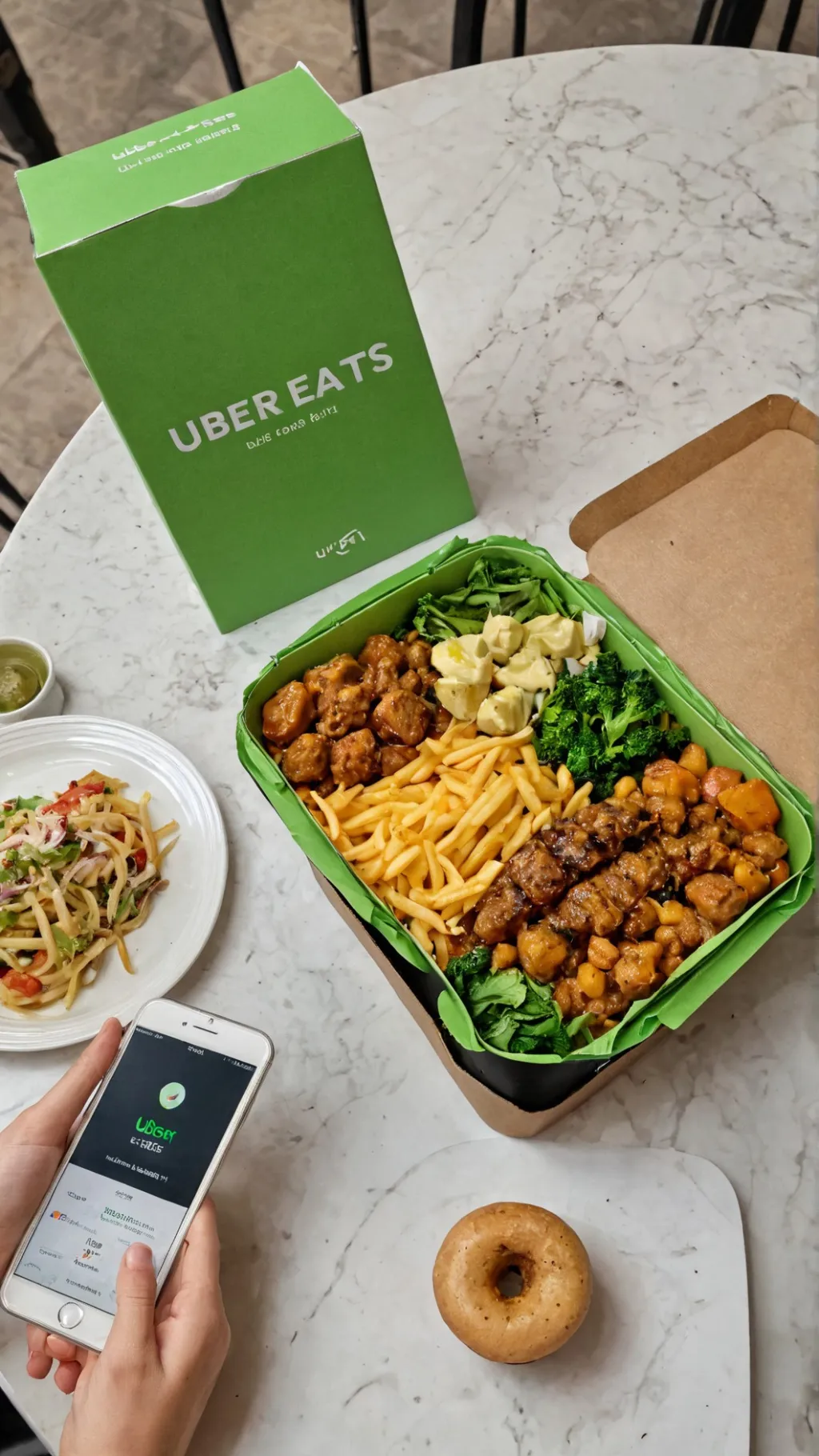 ai character: ur UBER EATS GUY background