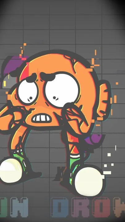 ai character: Darwin glichado background