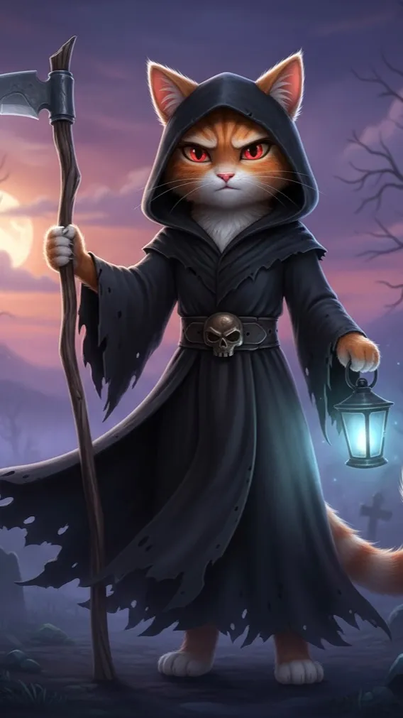 ai character: Cat Death background