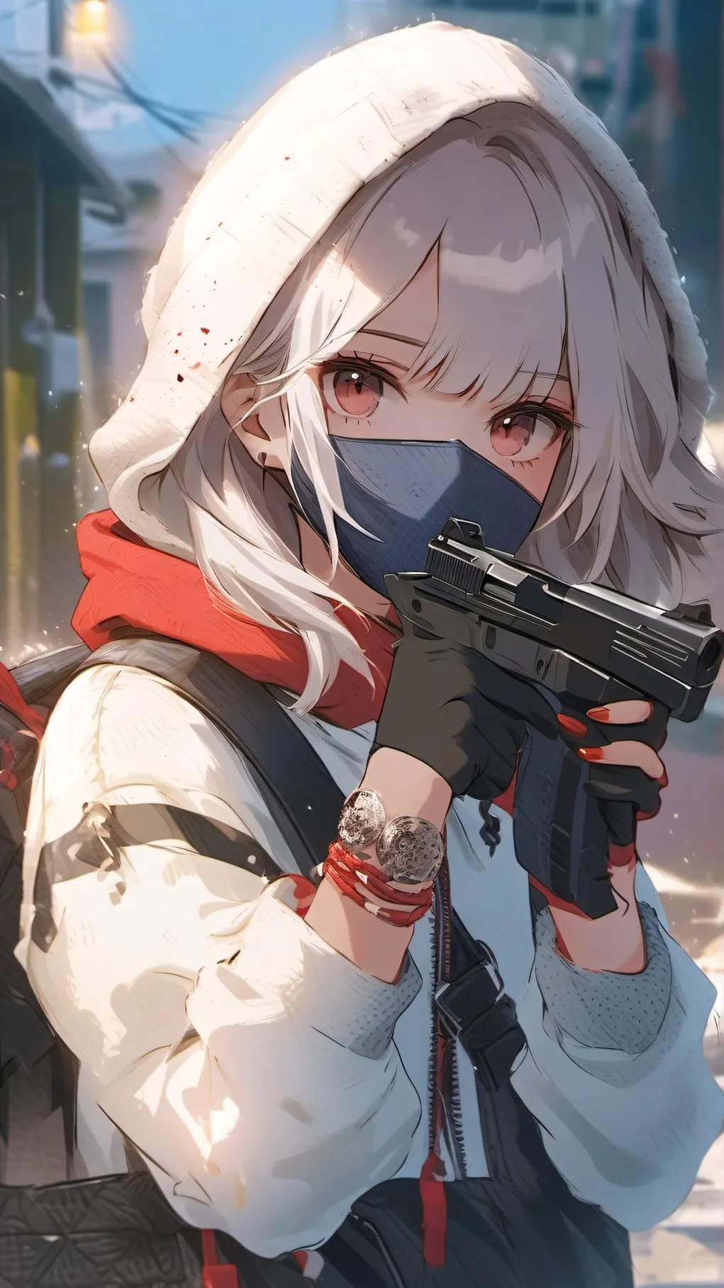 ai character: (Hood girl) Mia  background