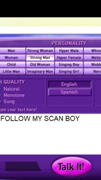 ai character: Talk It! background