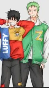 ai character: ZORO LUFFY & SANJI background