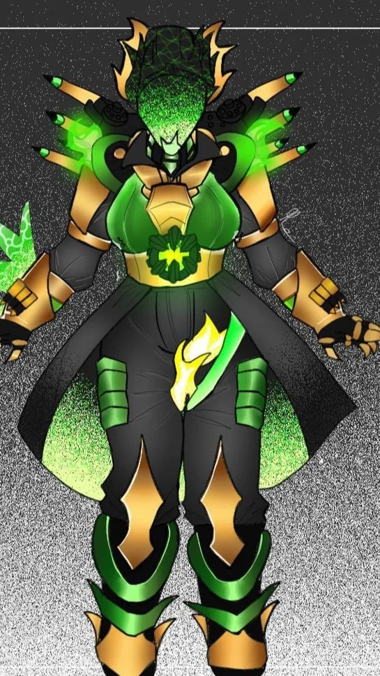 ai character: Titan pencil woman background