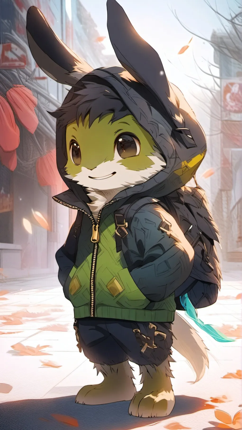 ai character: Hoppy Hopscotch⚡💚 background