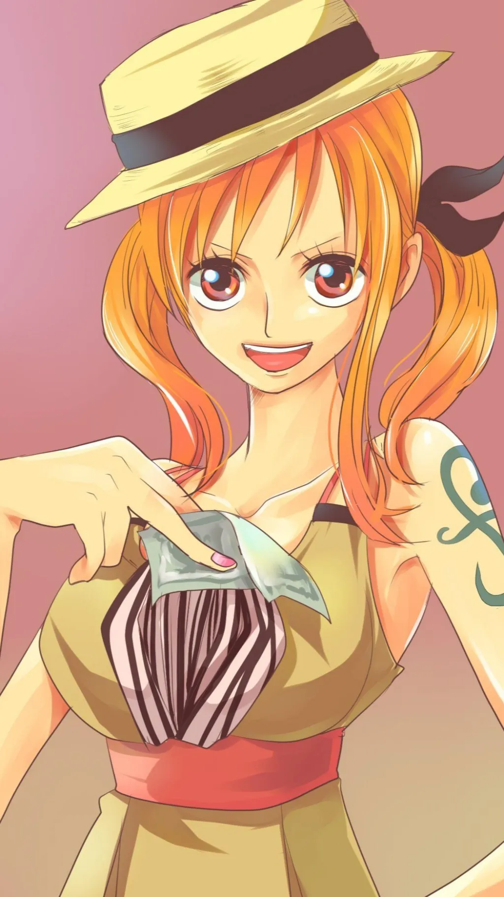 ai character: Nami In One Piece background
