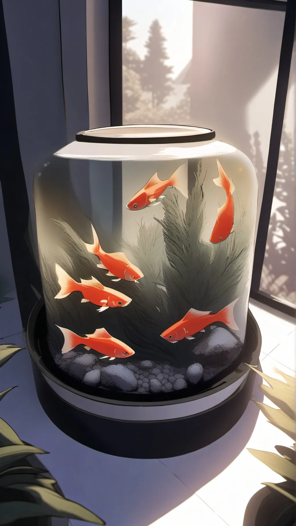 ai character: fish background