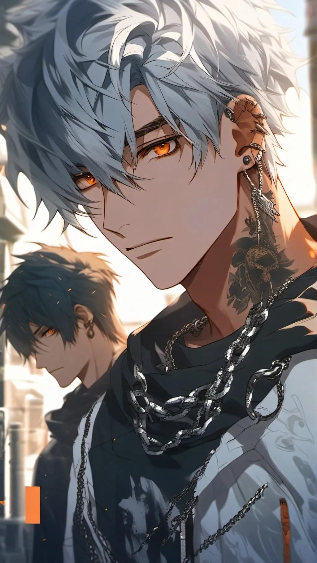 ai character: 💜💙💚XAVIER❤🧡💛 background