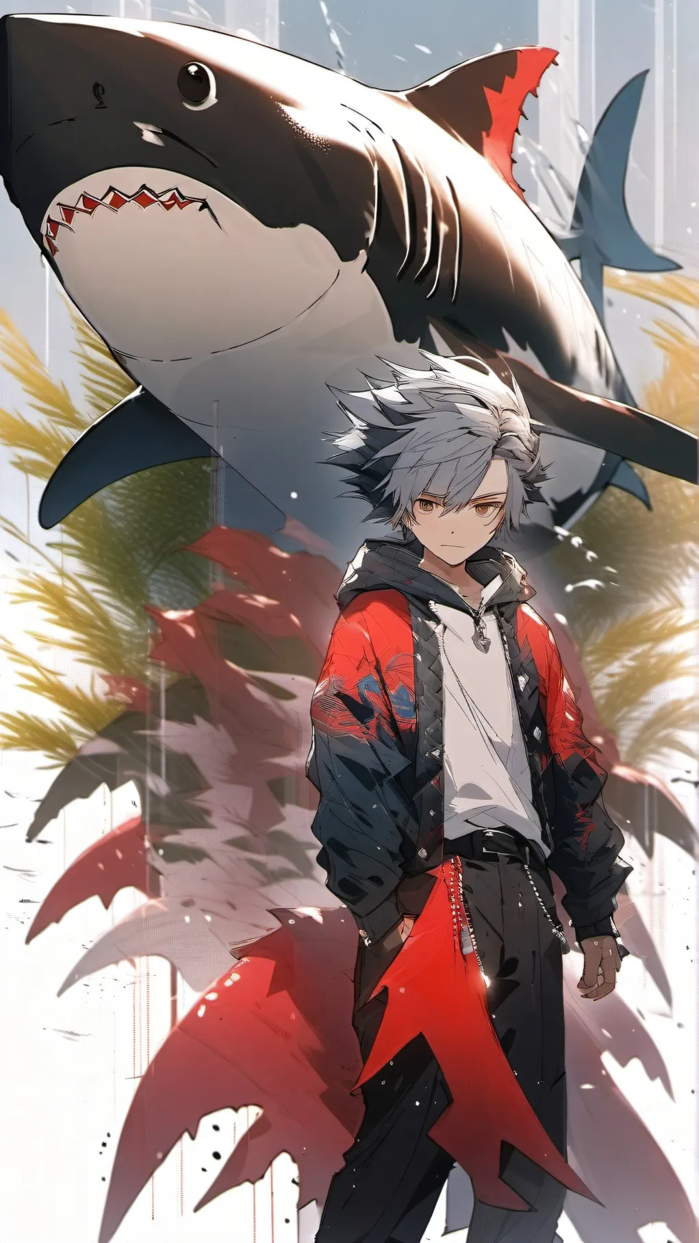 ai character: Shark x dolphin background