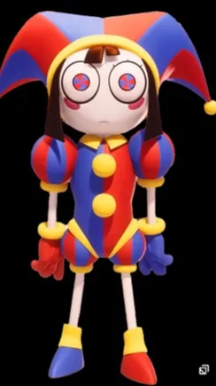 ai character: Pomni from TADC background