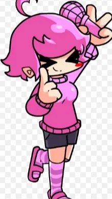 ai character: Pink background