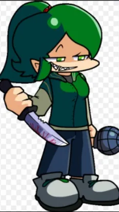 ai character: Green background