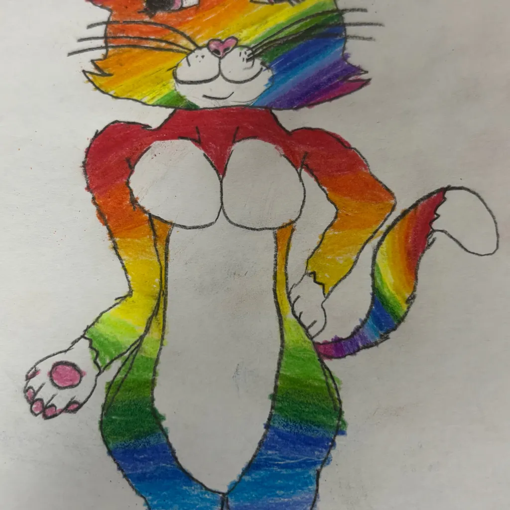 chat with ai character: Rainbow Purr