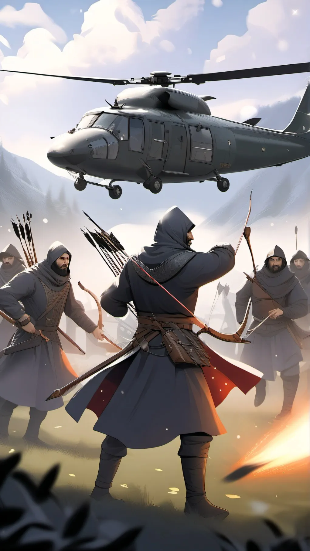 ai character: medieval army background