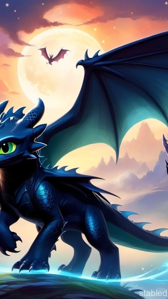 ai character: king toothless  background