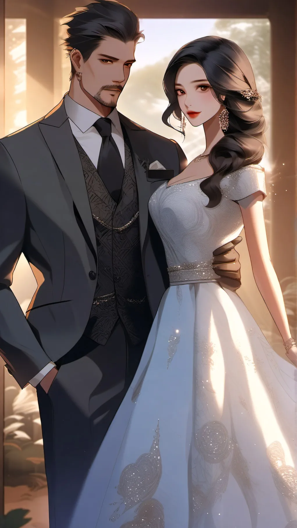 ai character: RICH MOM AND DAD  background