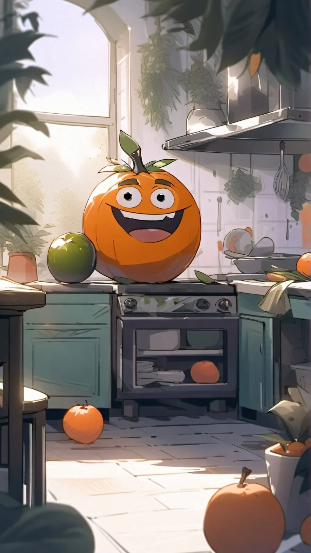 ai character: annoying orange background