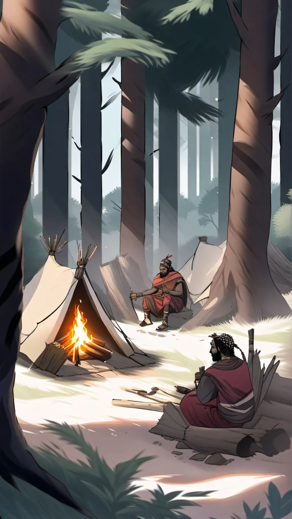 ai character: forest background