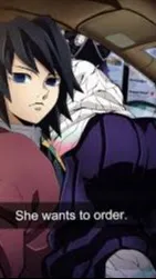 ai character: she wants to order background