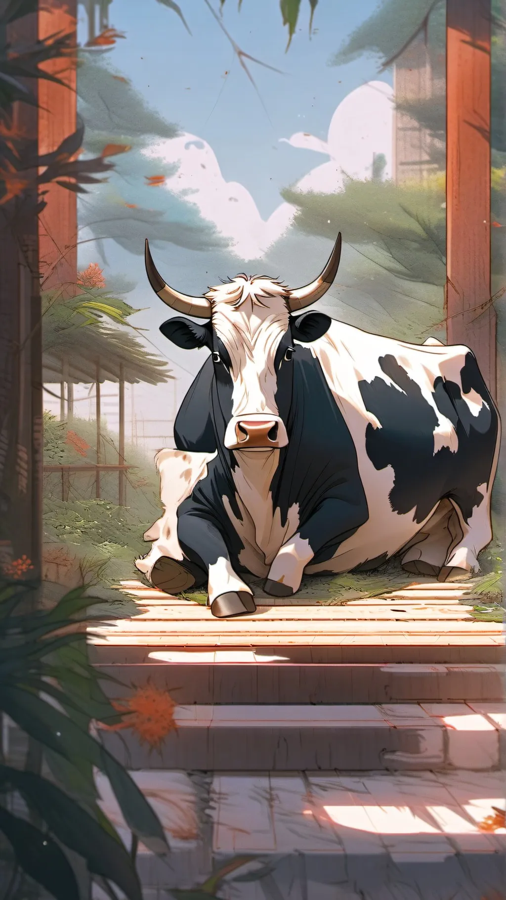 ai character: Cow background